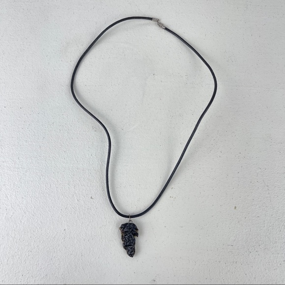 🚫SOLD🚫 NWOT Tektite Pendant Necklace Natural Ancient Stone Sterling Silver - Picture 4 of 16
